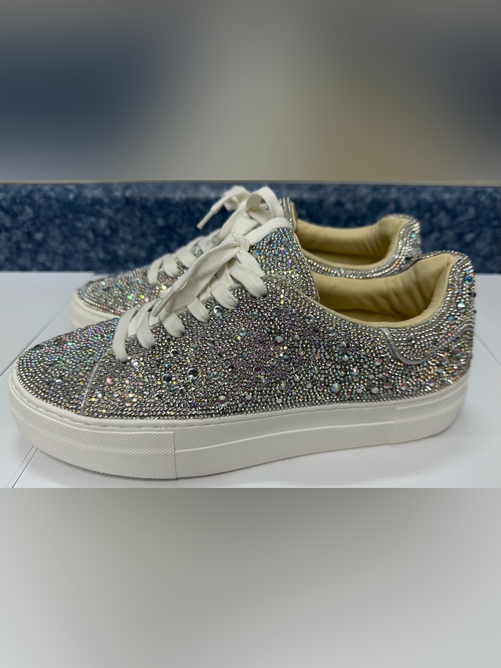 Betsey Johnson SB-SIDNY Rhinestone Sneakers Women’s 9 Crystal Bling Shoes - Picture 6 of 16